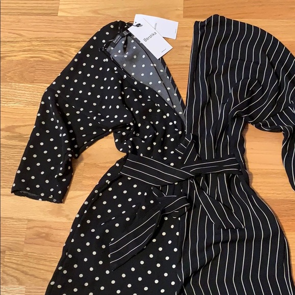 🖤BERSHKA (ZARA) Jumpsuit Polka dot Stripes NWT 📍FIRM📍 - Picture 13 of 16